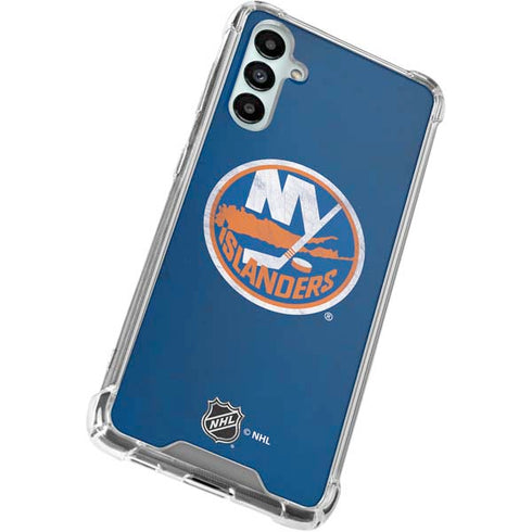 NHL New York Islanders Distressed Galaxy A15 5G Clear Case